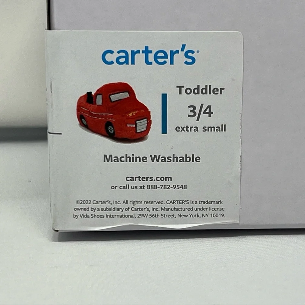 NIB Toddler Carters Size XS 3/4 Orion Comfort Fit Slippers Soft Red‎ Fire Truck
